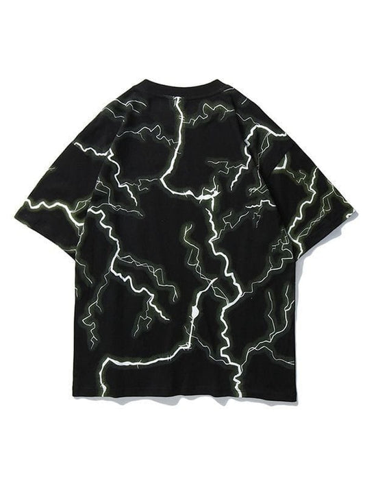 Electric Surge All-Over Lightning Tee – Black/Neon White