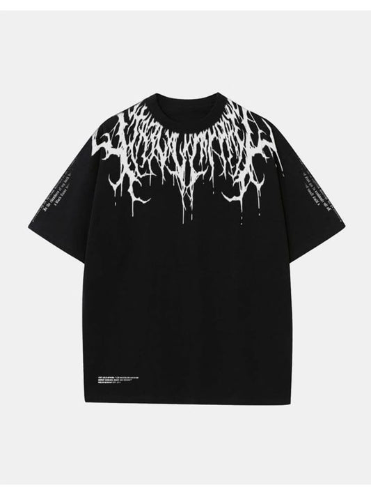 White Venom Oversized Graphic Tee – Black/White